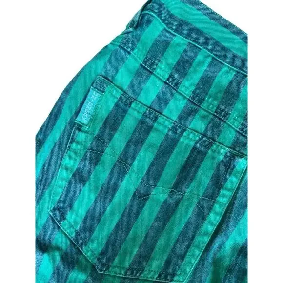 UNIONBAY Extra Comfort Women's 90s Preppy Bermuda Green Short Striped Size 32 - Picture 6 of 15